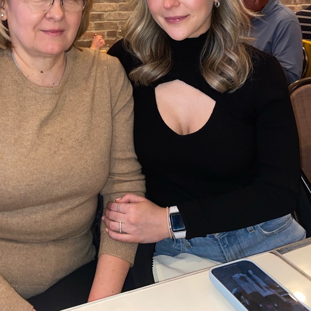 Aqua Black Ribbed Knit Sweater